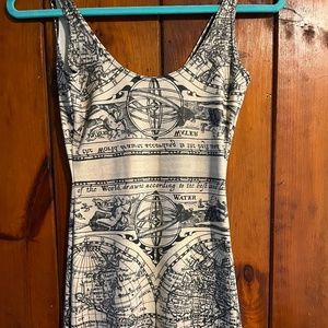 Black milk ancient map dress small